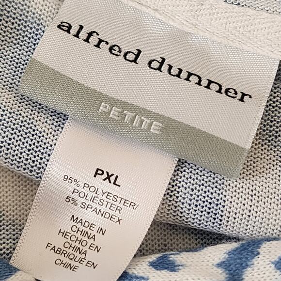 Alfred Dunner PXL Blue White Leopard Cheetah Print Hoodie - Picture 3 of 4